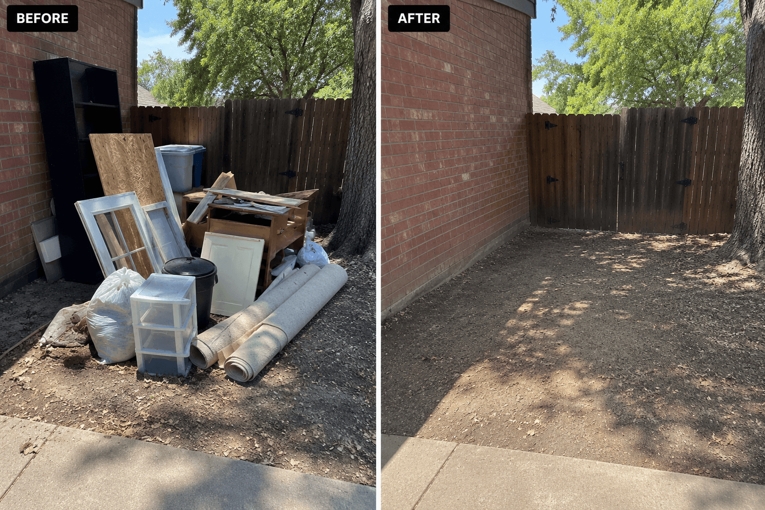 Junk removal before and after