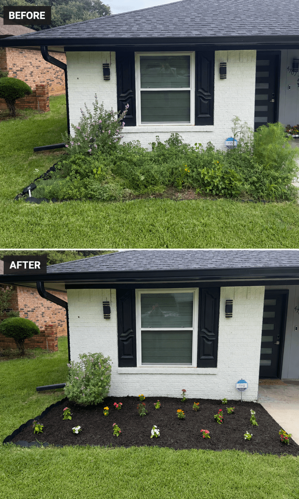 Flowerbed Makeover — before and after